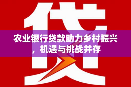 慈利农业银行贷款助力乡村振兴，机遇与挑战并存